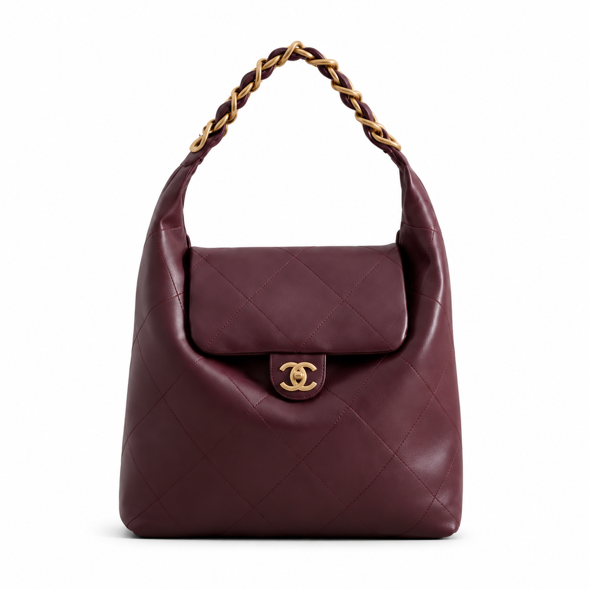 Chanel Maxi Caviar Quilted Fold-Over Hobo