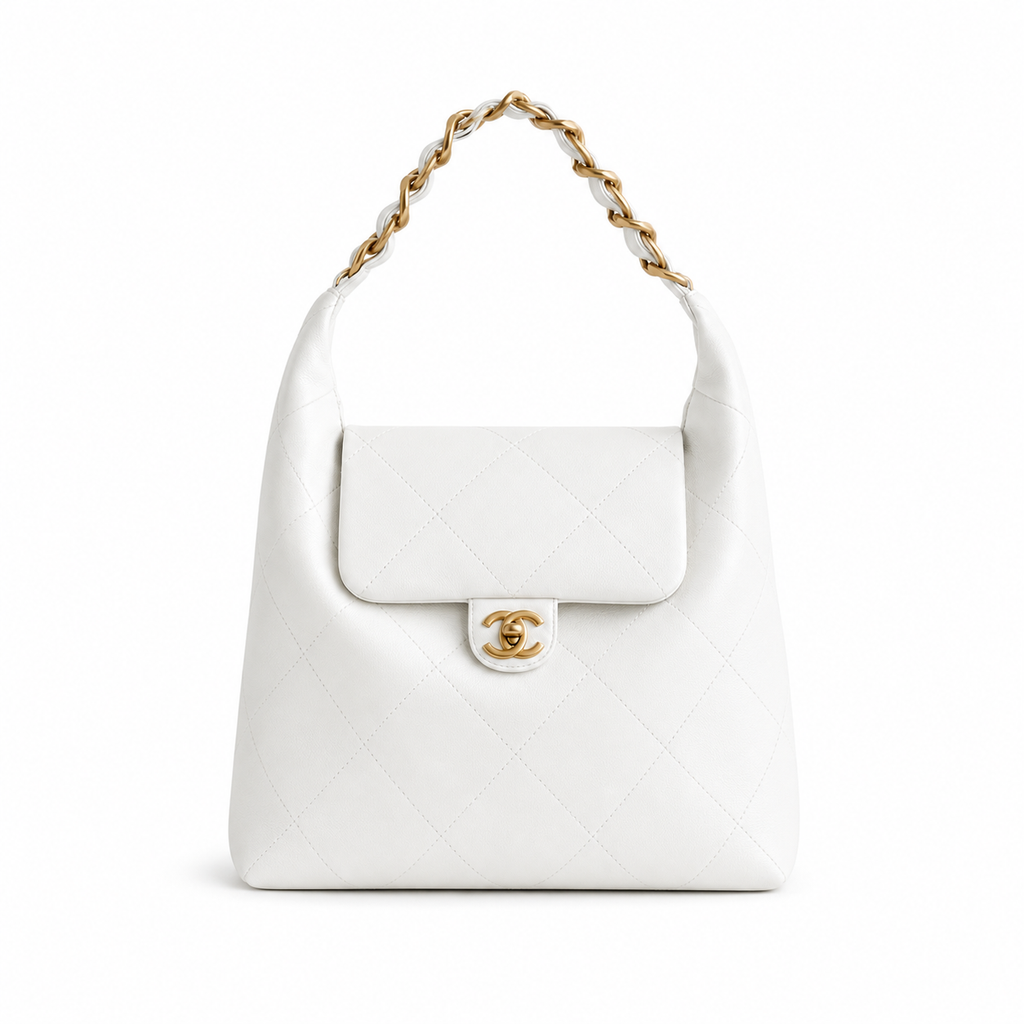 Chanel Maxi Caviar Quilted Fold-Over Hobo