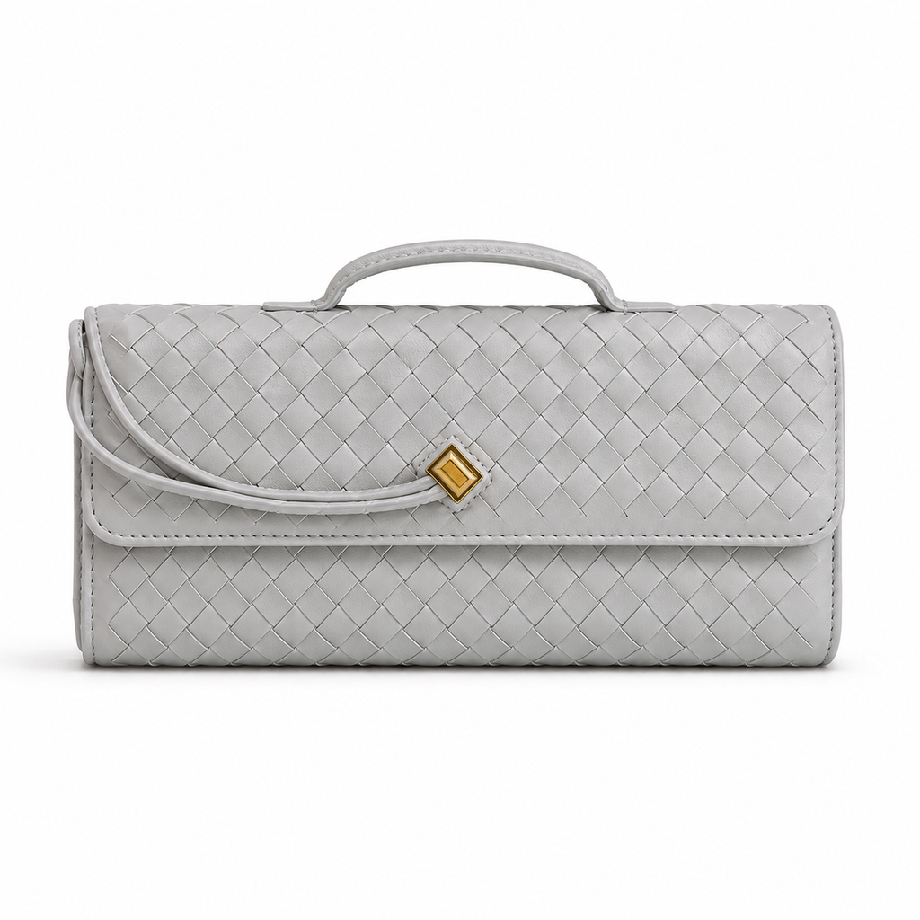 Bottega Veneta Andiamo Long Intrecciato Leather Clutch