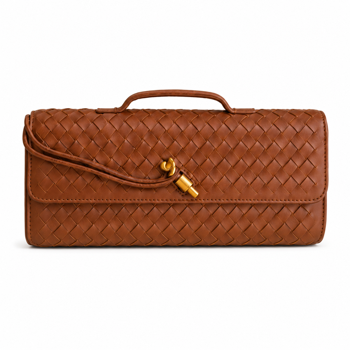 Bottega Veneta Andiamo Long Intrecciato Leather Clutch