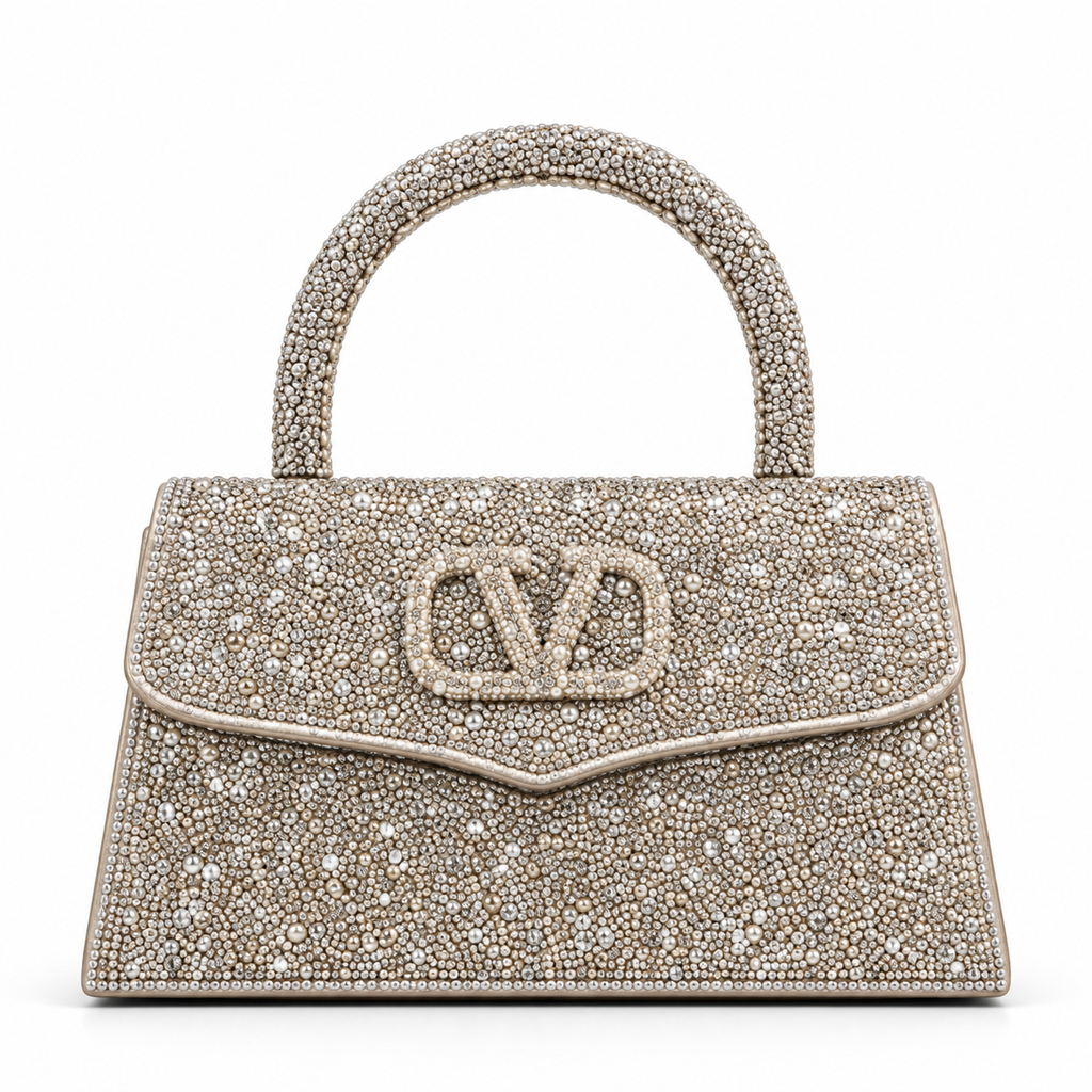 Valentino Garavani VSLING–style Gold Crystal Bag