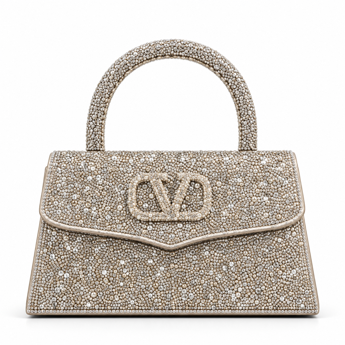 Valentino Garavani VSLING–style Gold Crystal Bag