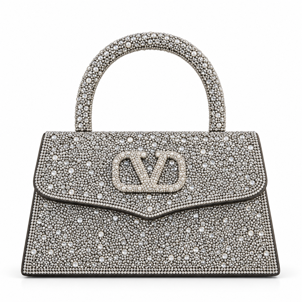 Valentino Garavani VSLING–style Gold Crystal Bag