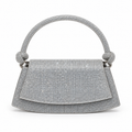 Silver Crystal Knot-Handle Bag