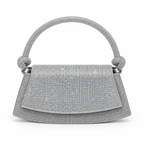 Silver Crystal Knot-Handle Bag