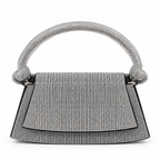Silver Crystal Knot-Handle Bag