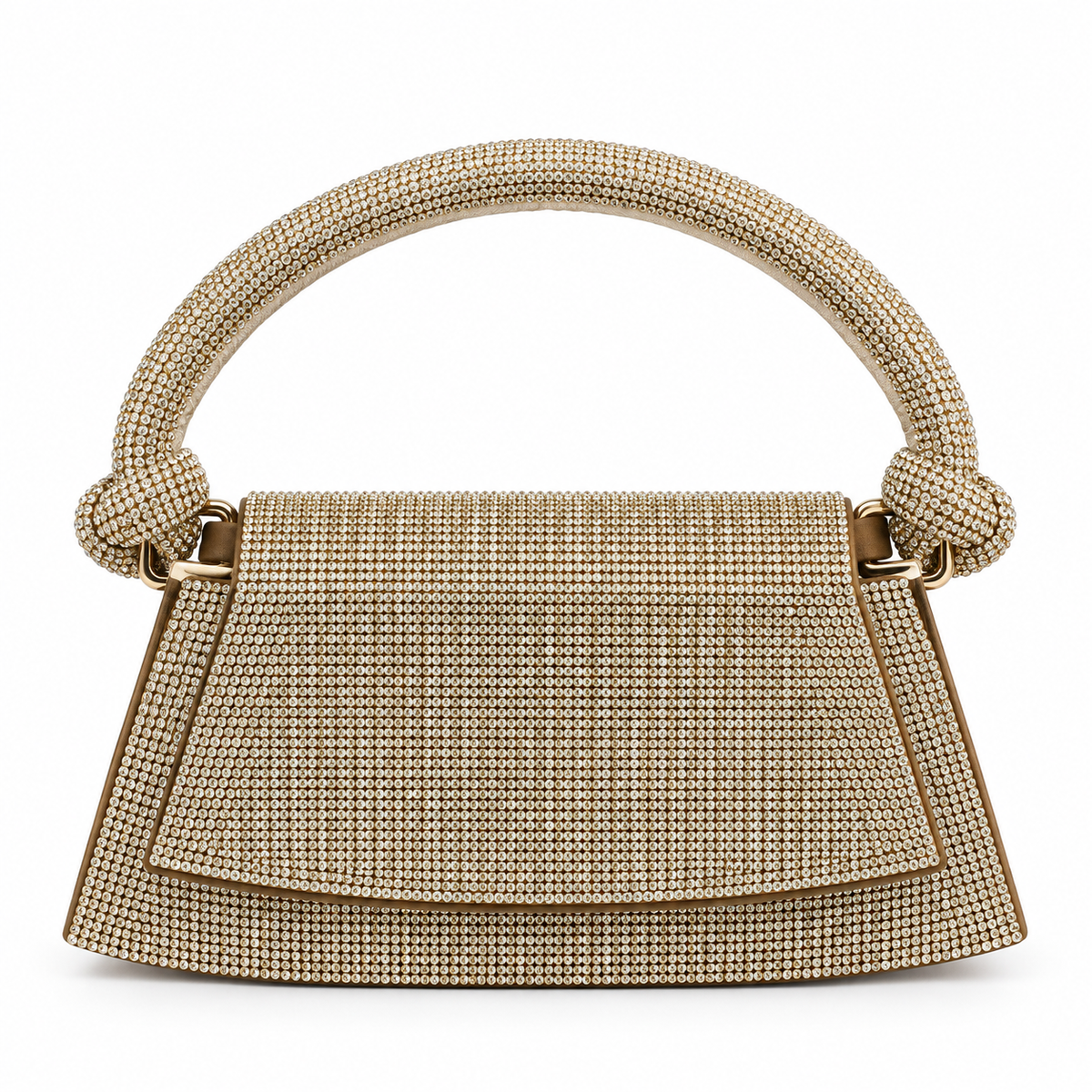 Silver Crystal Knot-Handle Bag