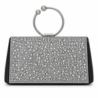 Silver Crystal Ring-Handle Bag