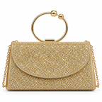 Silver Crystal Ring-Handle Bag