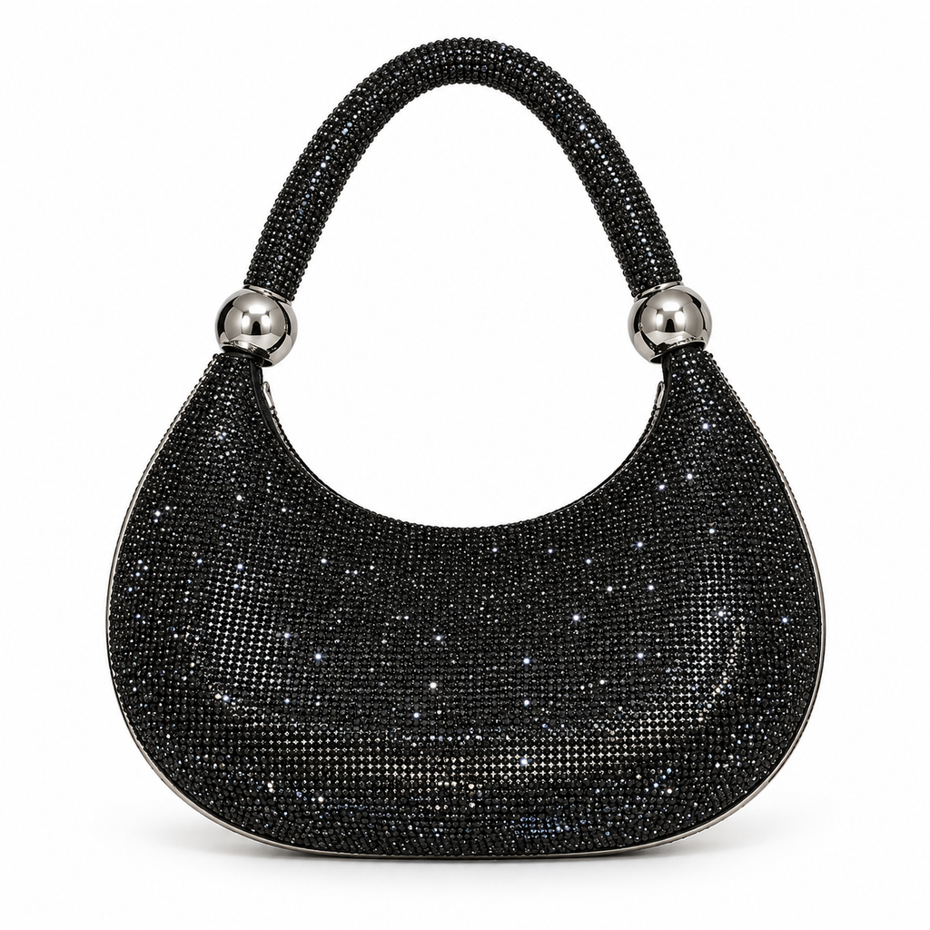Midnight Sparkle Crescent Bag